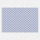 Geanimeerde Franse Bulldog Blauw Patroonontwerp Inpakpapier Vel (Voorkant 3)