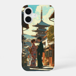 Geanimeerde geliefden iPhone 16 hoesje