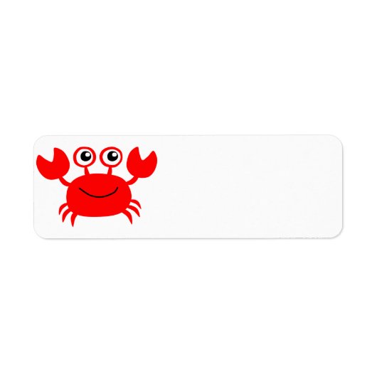 Geanimeerde gelukkige krab etiket (Voorkant)