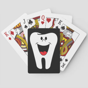 Geanimeerde glimlachende tand pokerkaarten
