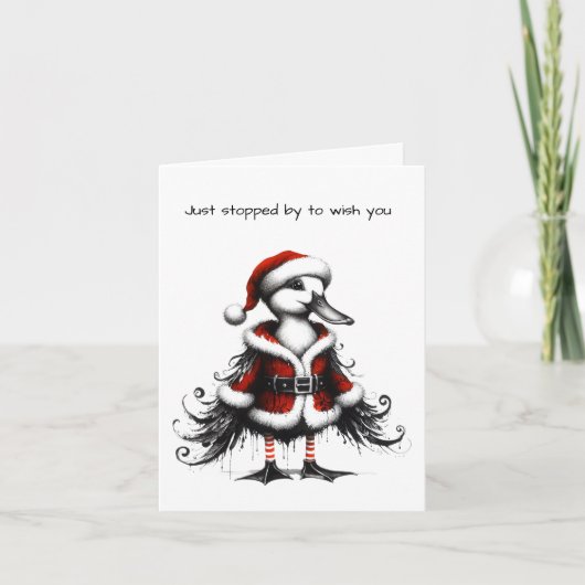 Geanimeerde Gotische Eend Kerst Kaart (Voorkant)