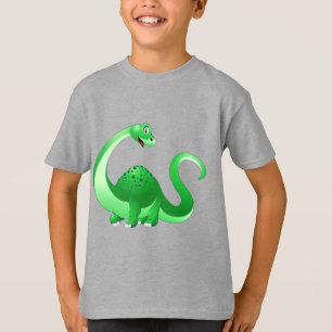 Geanimeerde groene dinosaurus t-shirt