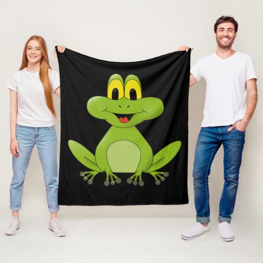 Geanimeerde groene kikker fleece deken (In situ)