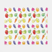 geanimeerde groenten en fruit fleece deken (Voorkant (Horizontaal))