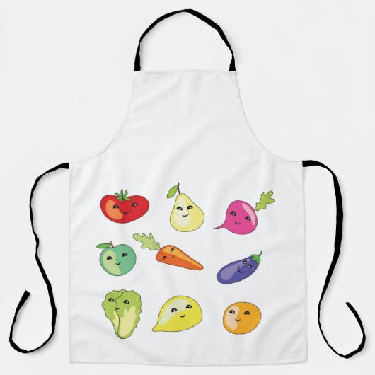 geanimeerde groenten en fruit schort (Voorkant)