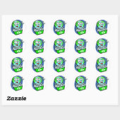 Geanimeerde grondrecycling ronde sticker (Vel)
