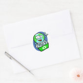 Geanimeerde grondrecycling ronde sticker (Envelop)