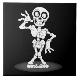 Geanimeerde halloween skelet tegeltje