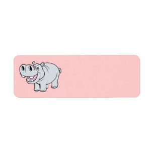 Geanimeerde Hippo Etiket