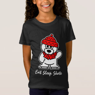Geanimeerde ijsdansende ijsbeer t-shirt
