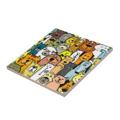 Geanimeerde illustraties van honden en katten tegeltje (Zijkant)