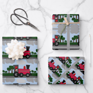 Geanimeerde jongen op een opbergpapier inpakpapier vel