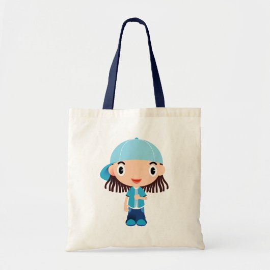 Geanimeerde jongen tote bag (Voorkant)