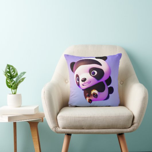 Geanimeerde Jumping Panda, Kussen (Stoel)