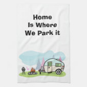 Geanimeerde kampeerwagen theedoek (Verticaal)