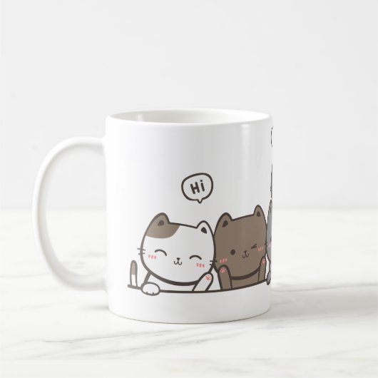Geanimeerde Kat Mok - schattige kat mok cadeau (Links)