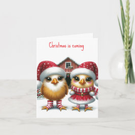 Geanimeerde kerst kuikens Kaart