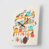 Geanimeerde keukenartikelen vierkante klok (Hoek)