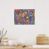Geanimeerde kleur, 24x18 poster (Keuken)