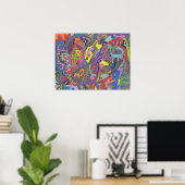 Geanimeerde kleur, 24x18 poster (Thuiskantoor)