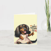 Geanimeerde Moederdag Dachshund  Kaart (Voorkant)