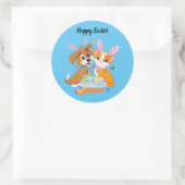 Geanimeerde Oosterse kat en hond Ronde Sticker (Tas)