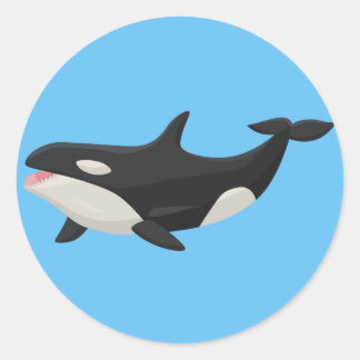 Geanimeerde orka ronde sticker