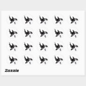Geanimeerde Orka Whale ronde stok Sticker (Vel)