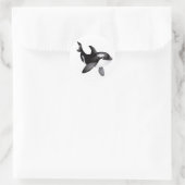 Geanimeerde Orka Whale ronde stok Sticker (Tas)