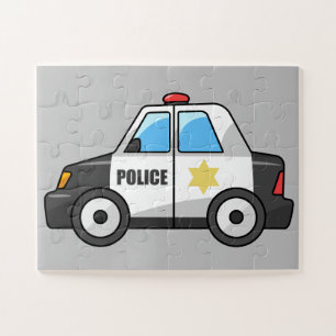Geanimeerde politieauto legpuzzel