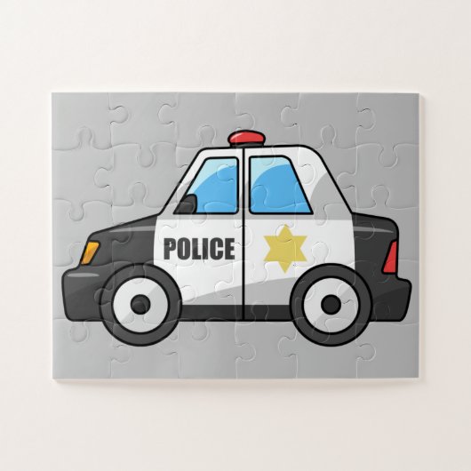 Geanimeerde politieauto legpuzzel (Horizontaal)