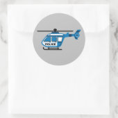 Geanimeerde politiehelikopter ronde sticker (Tas)