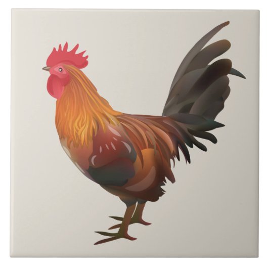 Geanimeerde Rooster Tegeltje (Voorkant)