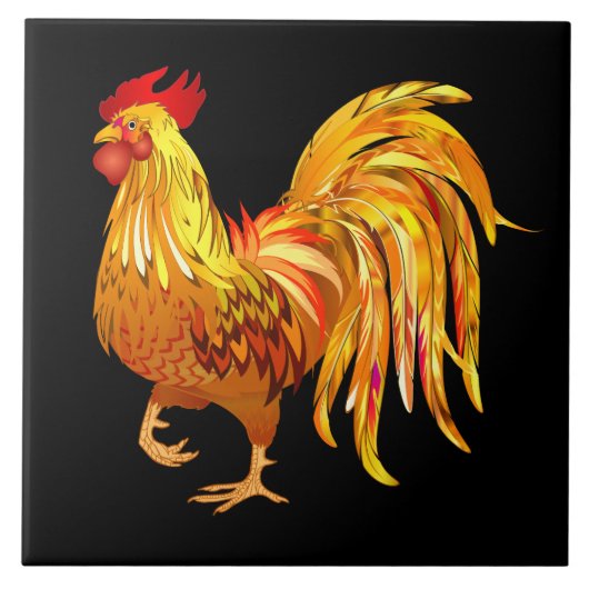Geanimeerde Rooster Tegeltje (Voorkant)