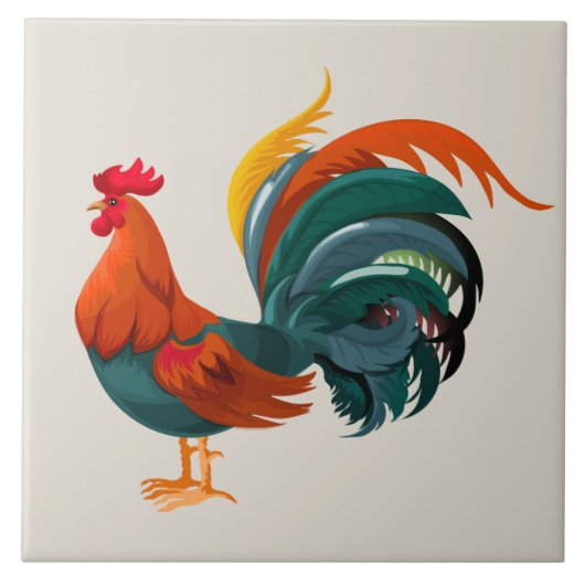 Geanimeerde Rooster Tegeltje (Voorkant)