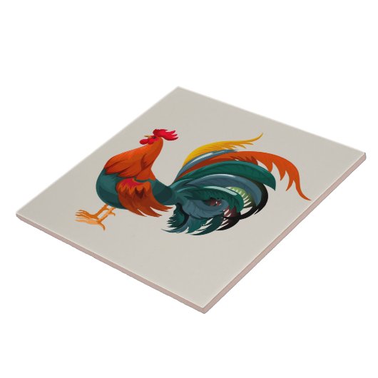 Geanimeerde Rooster Tegeltje (Zijkant)