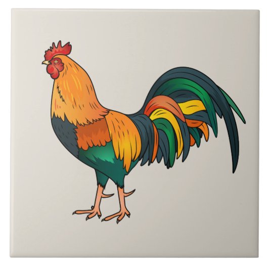 Geanimeerde Rooster Tegeltje (Voorkant)