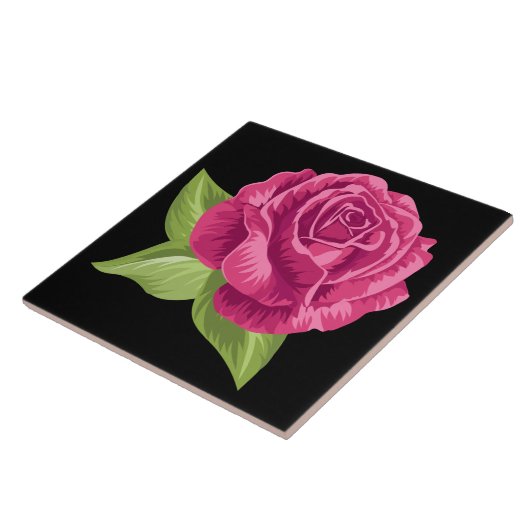 Geanimeerde roze Rose Tegeltje (Zijkant)