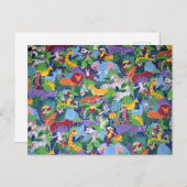 Geanimeerde Safari-dieren Briefkaart (Voorkant / Achterkant)