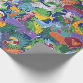 Geanimeerde Safari-dieren Cadeaupapier (Hoek)