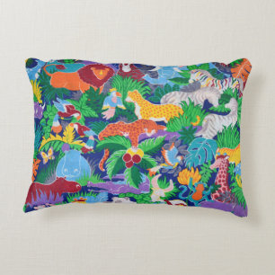 Geanimeerde Safari-dieren Decoratief Kussen