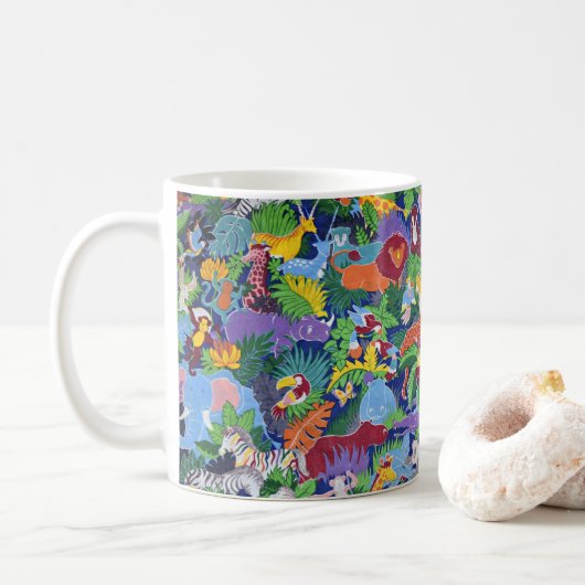 Geanimeerde Safari-dieren Koffiemok (Met donut)