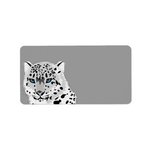 Geanimeerde sneeuwluipaard etiket (Voorkant)