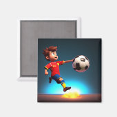 Geanimeerde Speler van de Voetbal met Bal, Magnet (Voorkant / Achterkant)