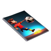 Geanimeerde Speler van de Voetbal met Bal, Notitie Notitieboek (Rechterzijde)