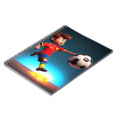 Geanimeerde Speler van de Voetbal met Bal, Notitie Notitieboek (Linkerzijde)