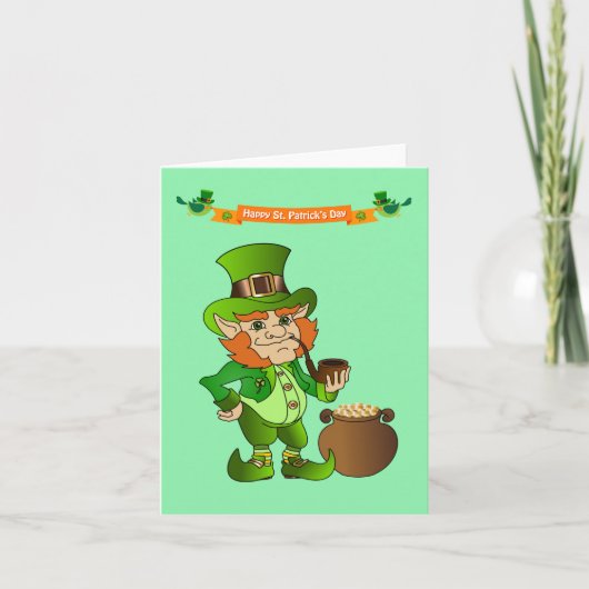 Geanimeerde St. Patrick's Day Leprechaun Kaart (Voorkant)