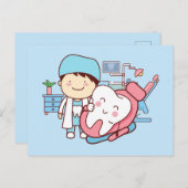 Geanimeerde tandarts briefkaart (Voorkant / Achterkant)