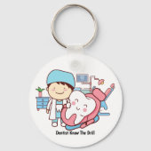 Geanimeerde tandarts met tand sleutelhanger (Voorkant)