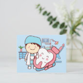 Geanimeerde tandheelkundige achtergrond briefkaart (Staand voorkant)